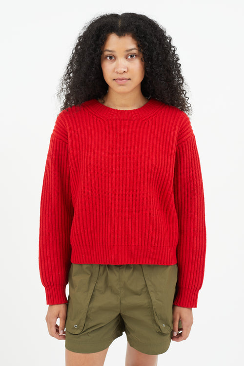 Acne Studios Red Ribbed Wool Sweater