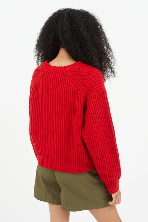 Acne Studios Red Ribbed Wool Sweater