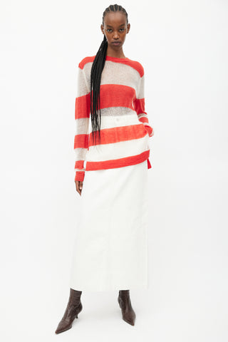 Acne Studios Red 
White Striped Sweater