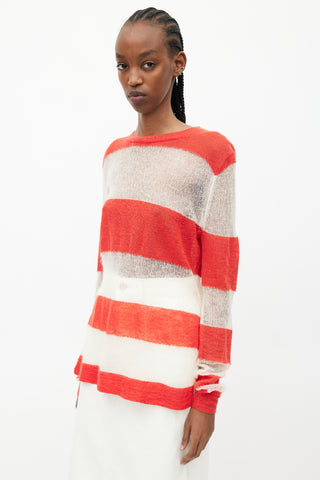 Acne Studios Red 
White Striped Sweater