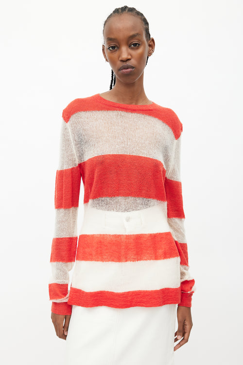 Acne Studios Red 
White Striped Sweater