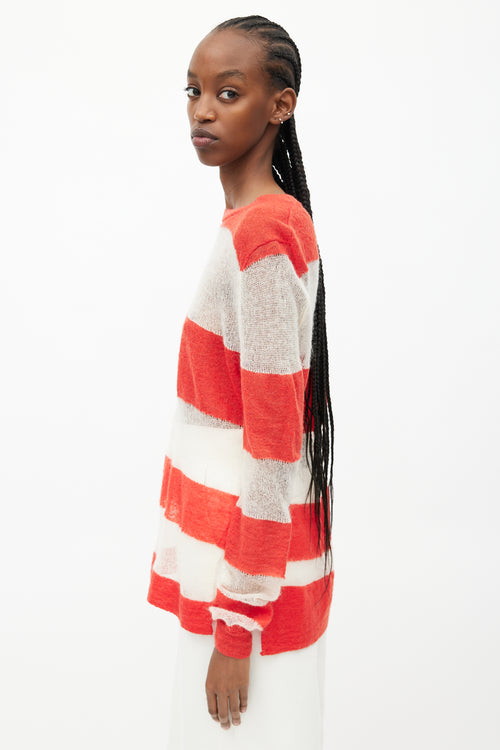 Acne Studios Red 
White Striped Sweater