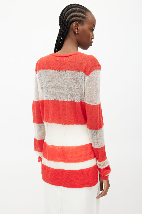 Acne Studios Red 
White Striped Sweater