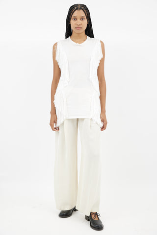 Acne Studios SS 2013 White Zone Fringe Tank