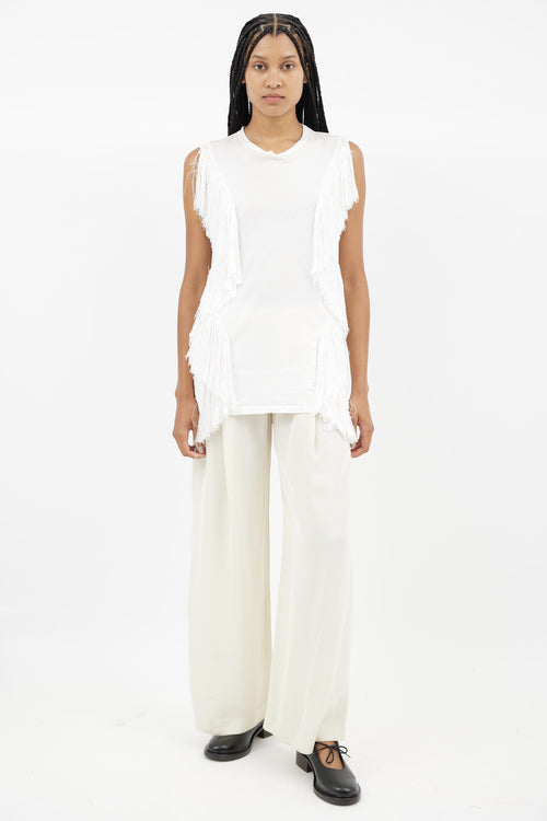 Acne Studios SS 2013 White Zone Fringe Tank