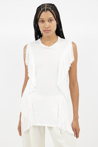 Acne Studios SS 2013 White Zone Fringe Tank