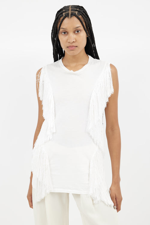 Acne Studios SS 2013 White Zone Fringe Tank