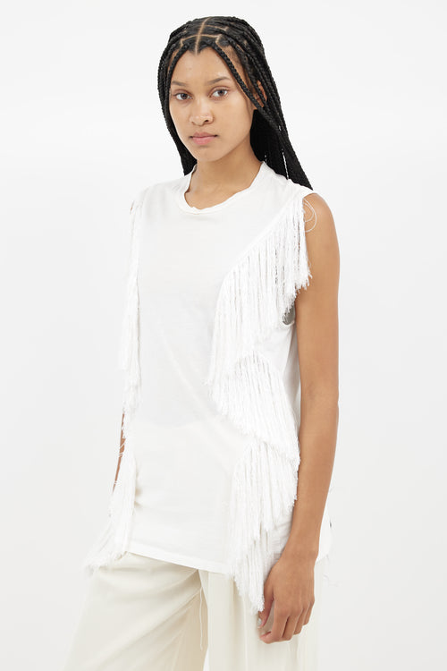 Acne Studios SS 2013 White Zone Fringe Tank