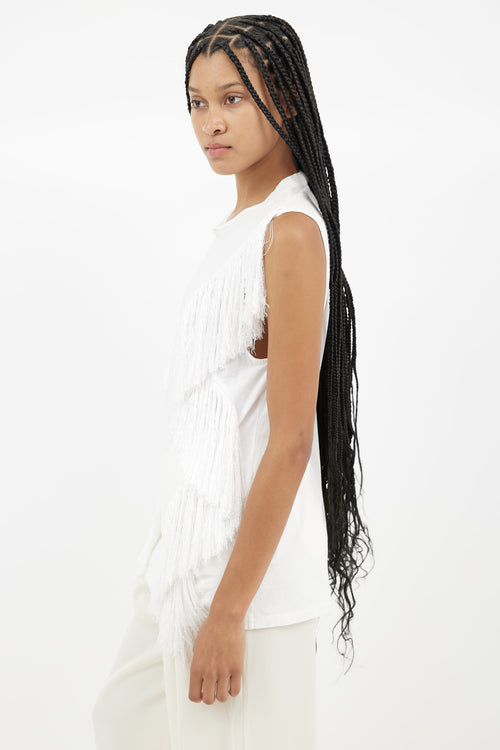 Acne Studios SS 2013 White Zone Fringe Tank