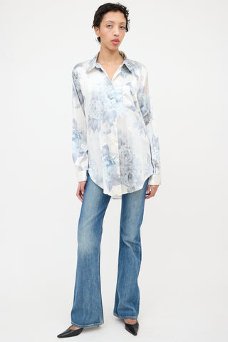 Acne Studios Satin Floral Sophi Shirt