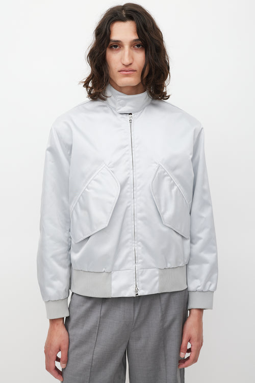 Acne Studios Silver Nylon Bomber Jacket