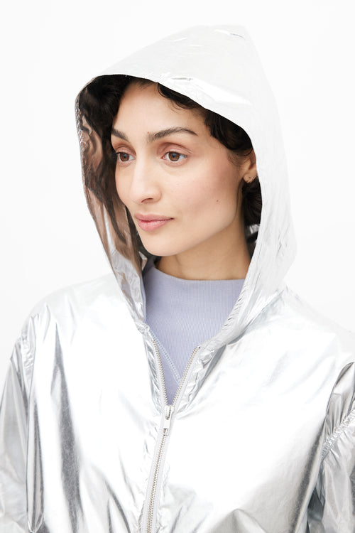 Acne Studios Silver Nylon Hooded Jacket