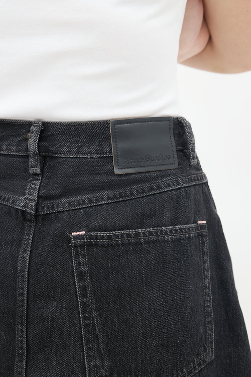 Acne Studios Washed Black Denim A-Line Mini Skirt