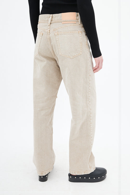 Acne Studios Beige Loose Fit Belted Jeans