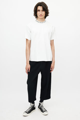 Acne Studios White 
Black Logo T-Shirt