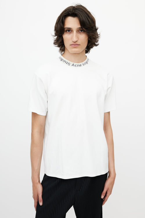 Acne Studios White 
Black Logo T-Shirt