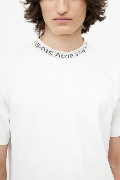 Acne Studios White 
Black Logo T-Shirt