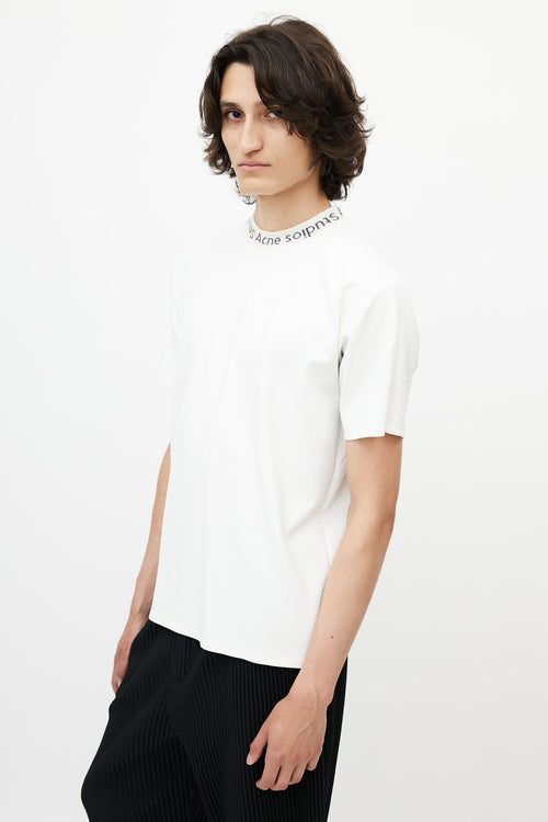 Acne Studios White 
Black Logo T-Shirt