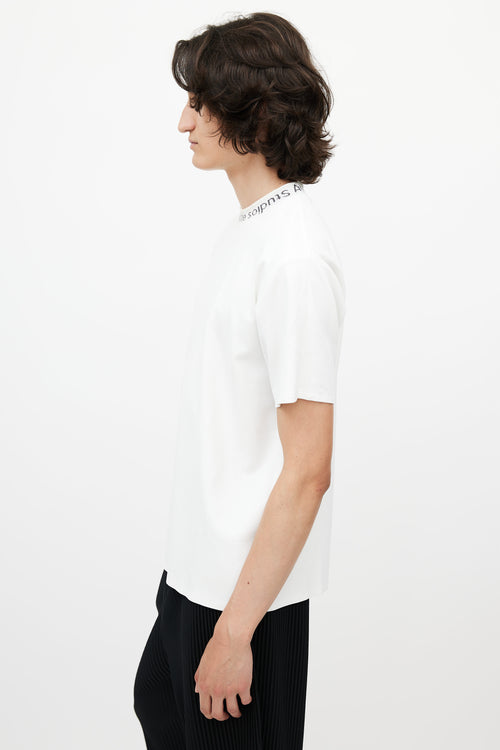 Acne Studios White 
Black Logo T-Shirt