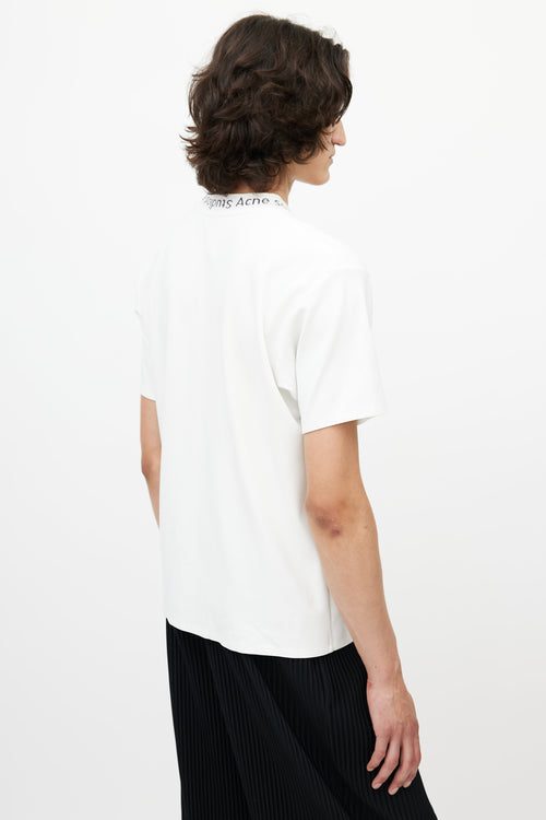 Acne Studios White 
Black Logo T-Shirt