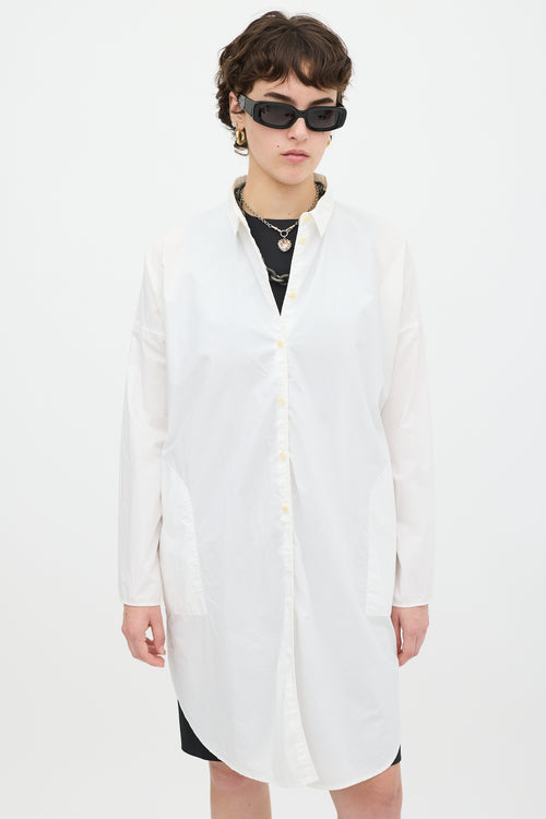 Acne Studios White Cotton Lash Tech Pop Shirt Dress