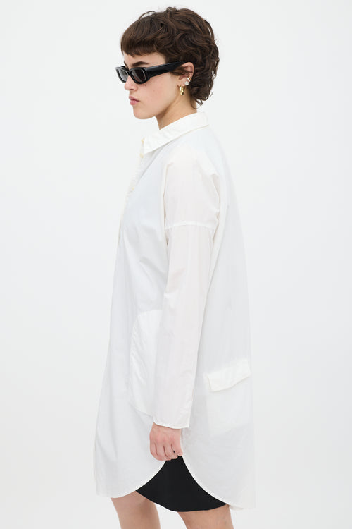 Acne Studios White Cotton Lash Tech Pop Shirt Dress