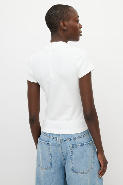 Acne Studios White Mock Neck Zip Top