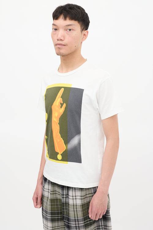 Acne Studios White 
Multicolour Glove Graphic T-Shirt