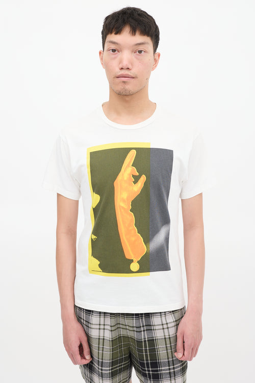 Acne Studios White 
Multicolour Glove Graphic T-Shirt