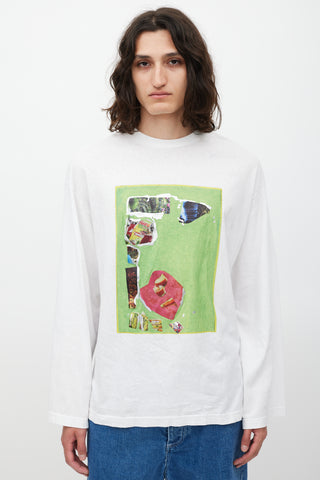 Acne Studios White 
Multicolour Graphic Top