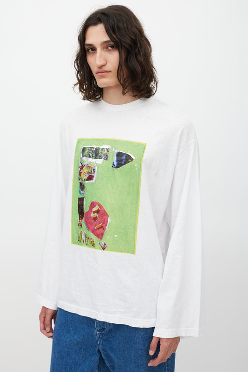 Acne Studios White 
Multicolour Graphic Top