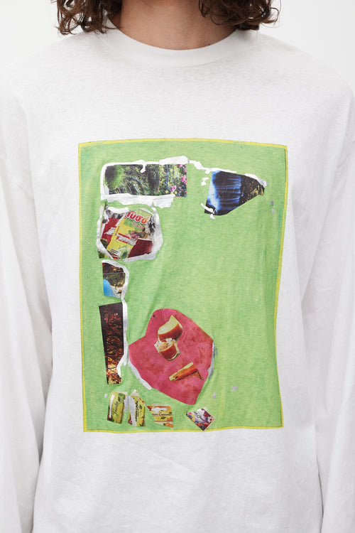 Acne Studios White 
Multicolour Graphic Top