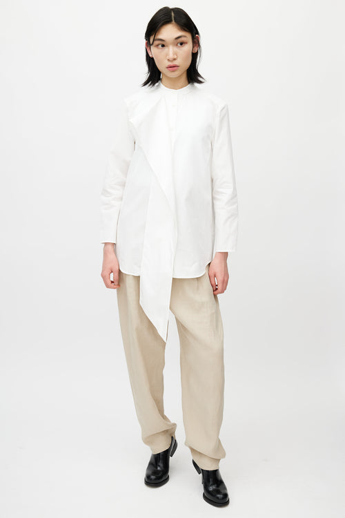 Acne Studios White Poplin Scarf Shirt