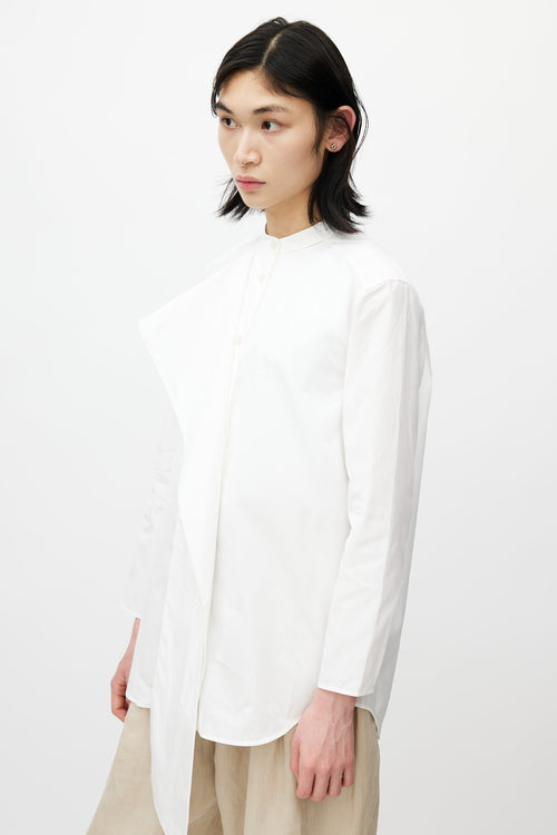 Acne Studios White Poplin Scarf Shirt