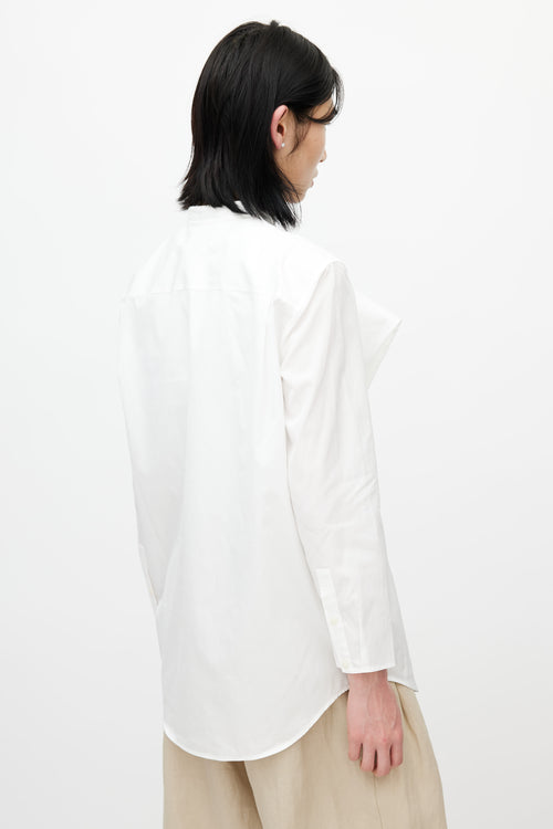 Acne Studios White Poplin Scarf Shirt