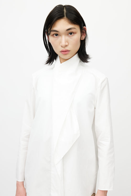 Acne Studios White Poplin Scarf Shirt