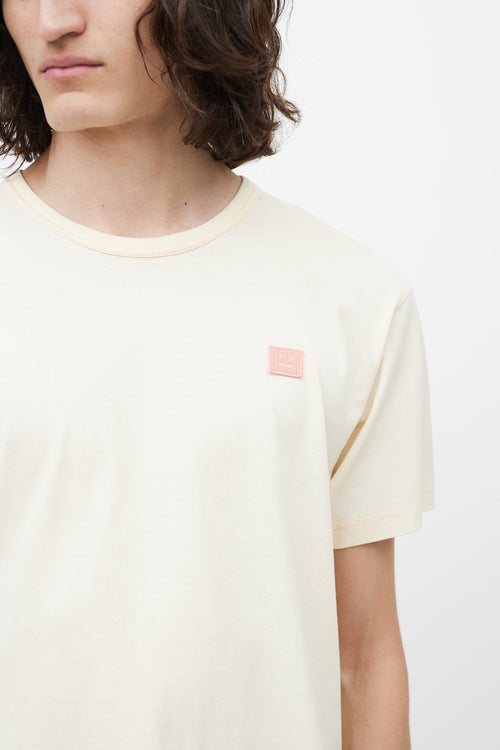 Acne Studios Yellow 
Pink Face Logo T-Shirt