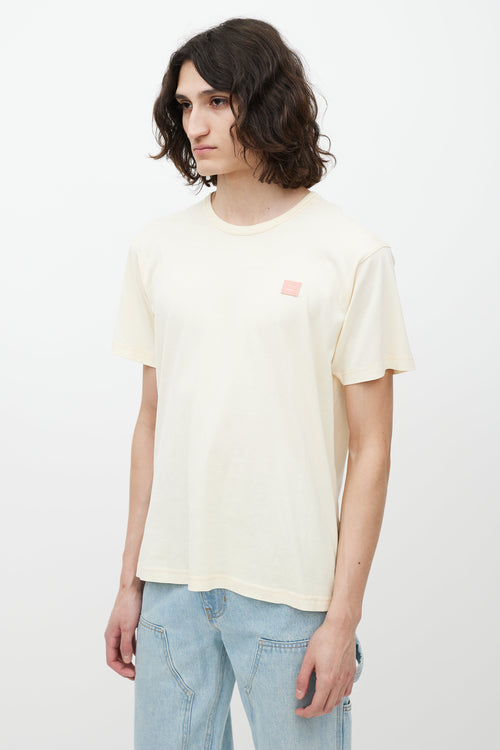 Acne Studios Yellow 
Pink Face Logo T-Shirt