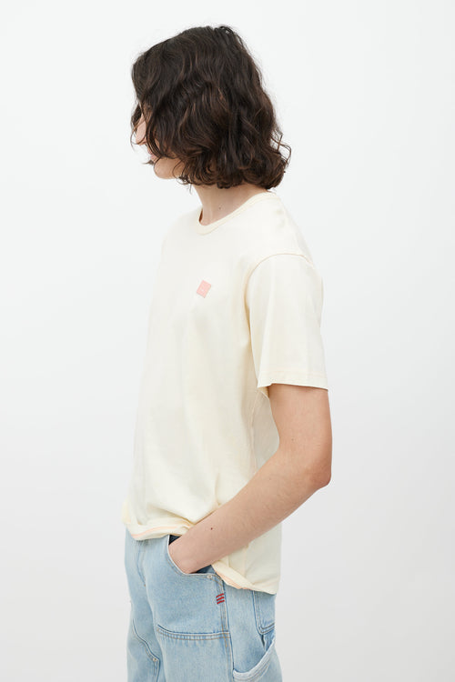 Acne Studios Yellow 
Pink Face Logo T-Shirt