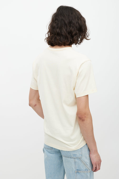 Acne Studios Yellow 
Pink Face Logo T-Shirt