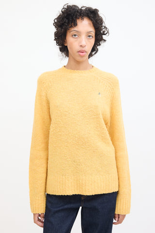 Acne Studios Yellow Wool Embroidered Logo Sweater