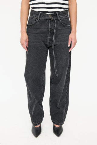 Acne Studios Dark Wash Belted Jeans