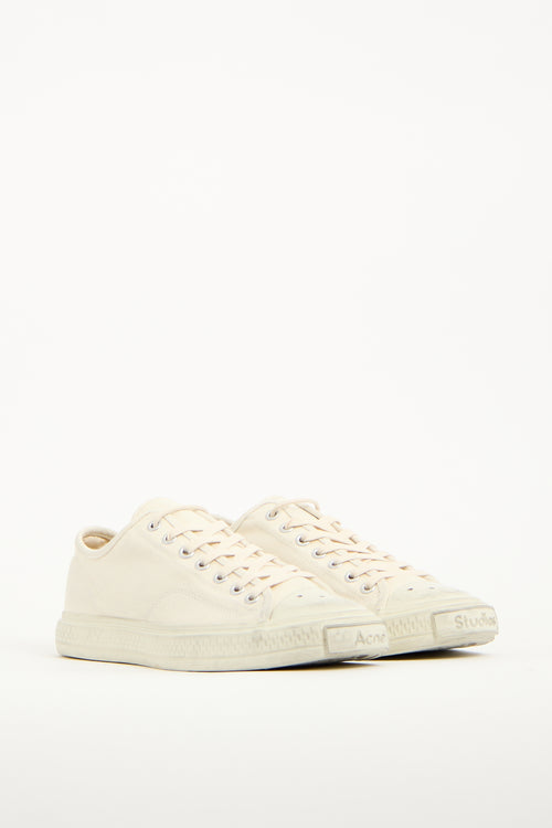 Acne Studios Cream Canvas Low Top Sneaker