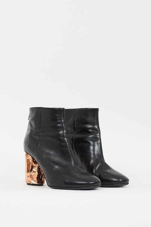 Acne Studios Black 
Bronze Leather Ora Boot