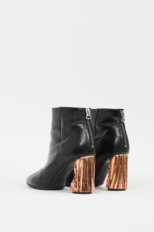 Acne Studios Black 
Bronze Leather Ora Boot