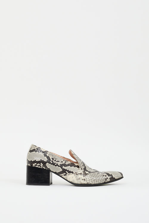 Acne Studios Black 
Grey Embossed Leather Brigitta Loafer