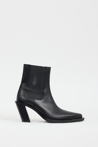 Acne Studios Black Leather Angled Heel Chelsea Boot