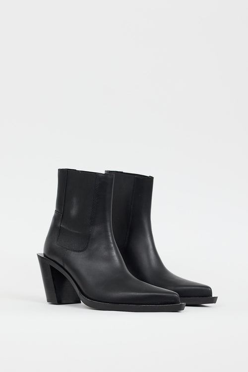 Acne Studios Black Leather Angled Heel Chelsea Boot