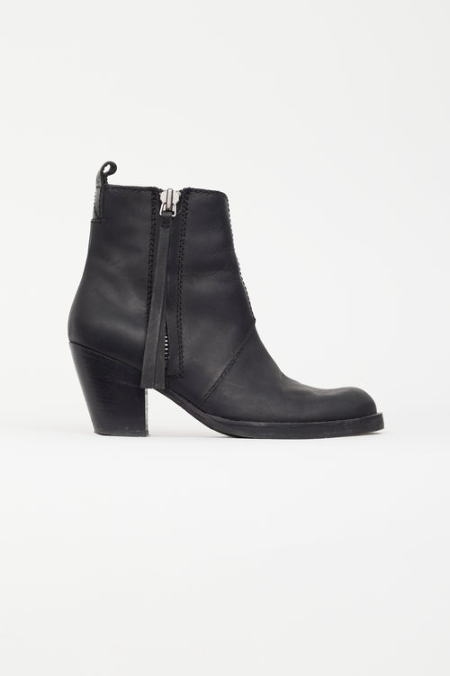 Acne Studios Black Leather Ankle Boot