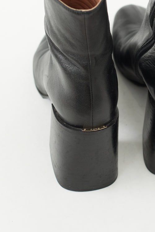 Acne Studios Black Leather Ankle Boot